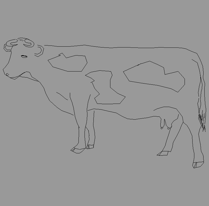 Bloque Autocad Vista de Vaca en Perfil